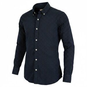 Club Monaco Mens Slim Fit Navy Polka Dot Corduroy LS Button Down Shirt XS